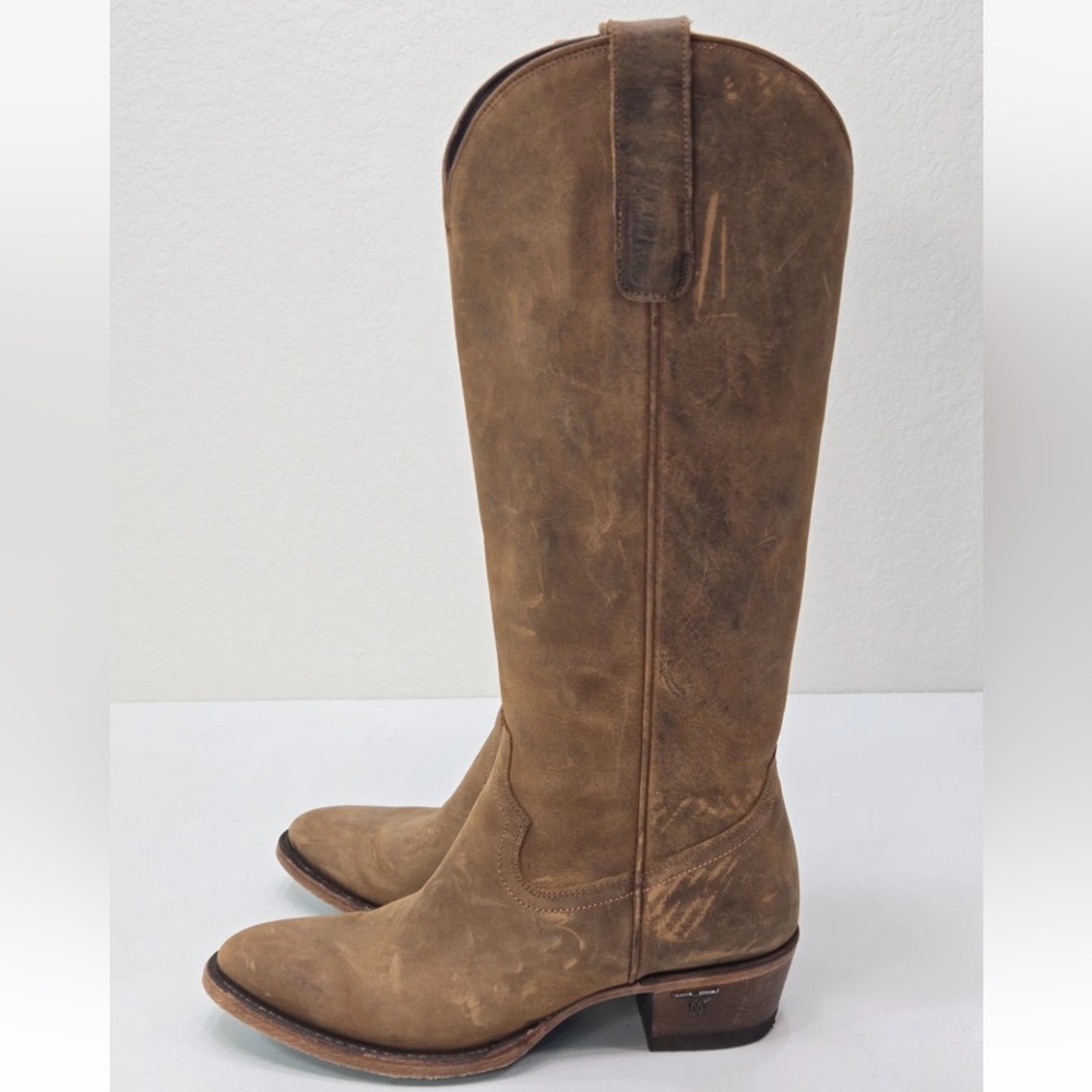 Lane Boots Plain Jane Brown Leather Western Tall Cowboy Size 9.5 Womens - Picture 6 of 11